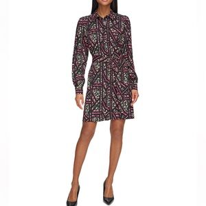 Karl Lagerfeld Printed Silky Crepe Dress, size 0